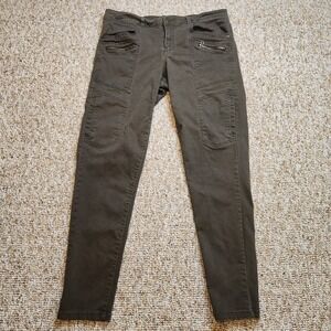 Jolt Utility Skinny Pants | Olive Green, Stretch, Pockets | Size 11/30W
